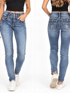 Tush Push Womens Jeans Size 5 Vintage Y2K Low Rise Skinny Embellished Denim